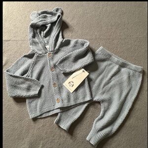 NEW Gerber Modern Moments Knit Baby Outfit Unisex Boy Girl 3-6 Months Blue Bear